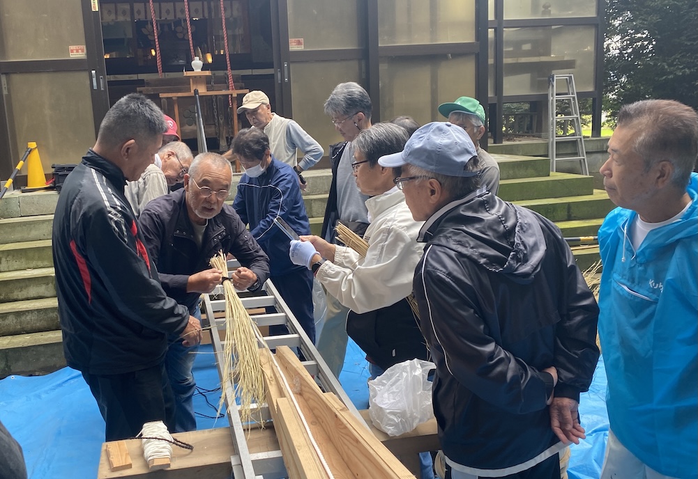 白山神社しめ縄づくり